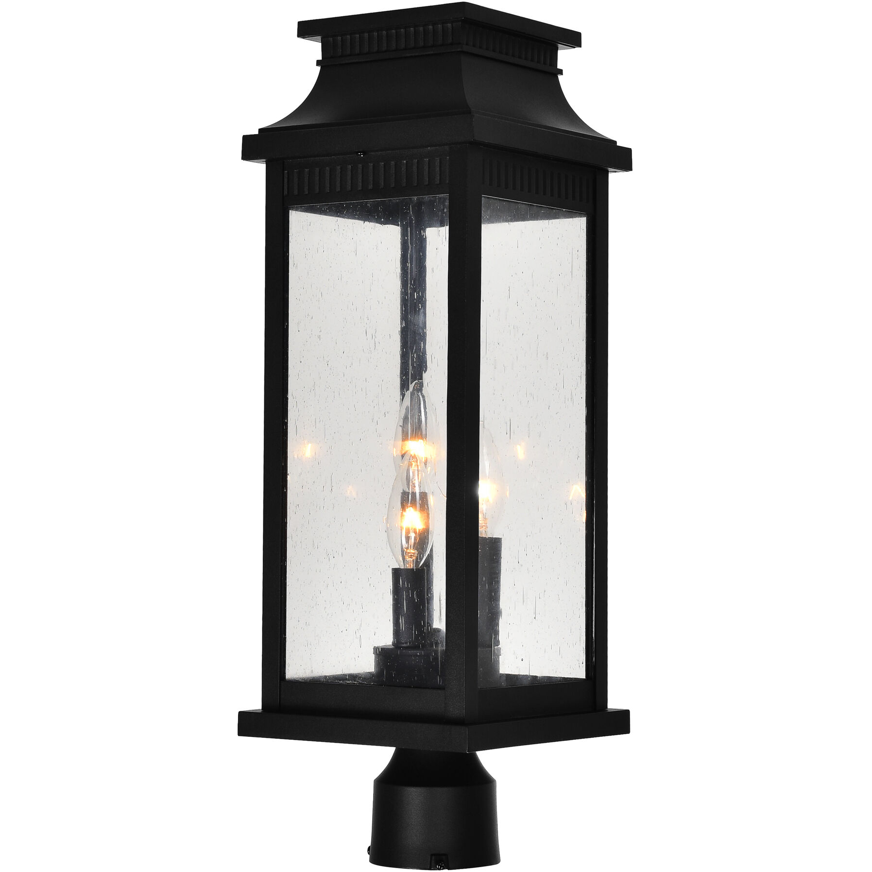 Milford 3 Light 21.5 inch Black Outdoor Lantern Head