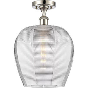 Ballston Norfolk 1 Light 12 inch Polished Nickel Semi-Flush Mount Ceiling Light in Clear Glass