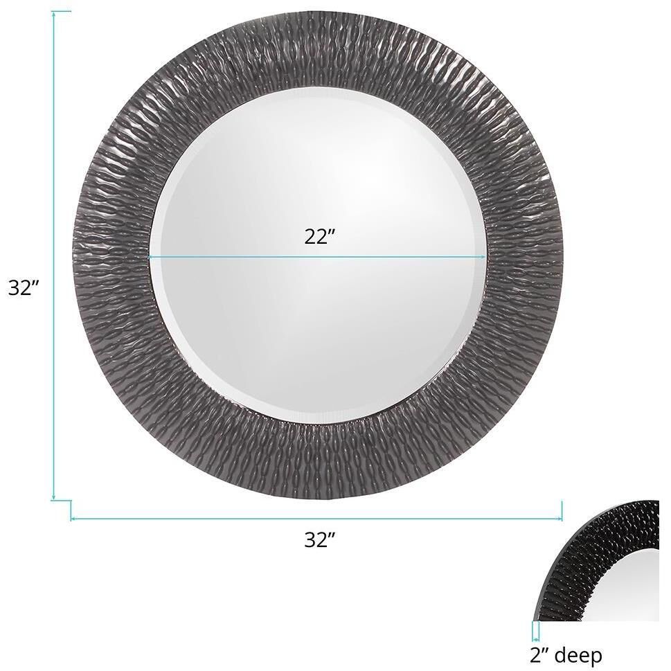Bergman 32 X 32 inch Glossy Charcoal Wall Mirror