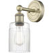 Hadley Sconce Wall Light in Antique Brass, Clear
