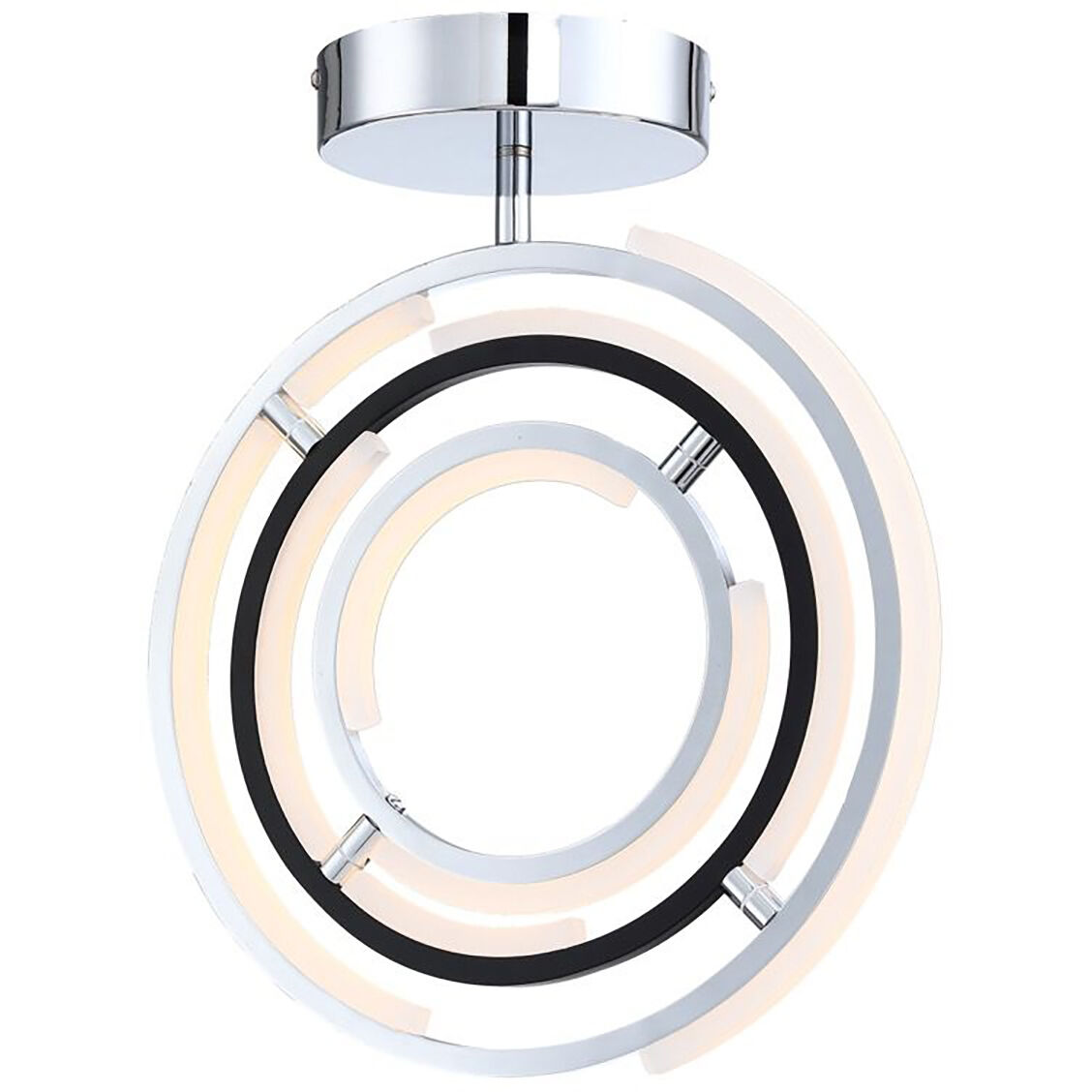 Trilogy LED 15 inch Polished Nickel Semi-Flush Mount Ceiling Light