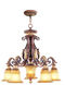 Villa Verona 6 Light 27 inch Verona Bronze with Aged Gold Leaf Accents Chandelier Ceiling Light
