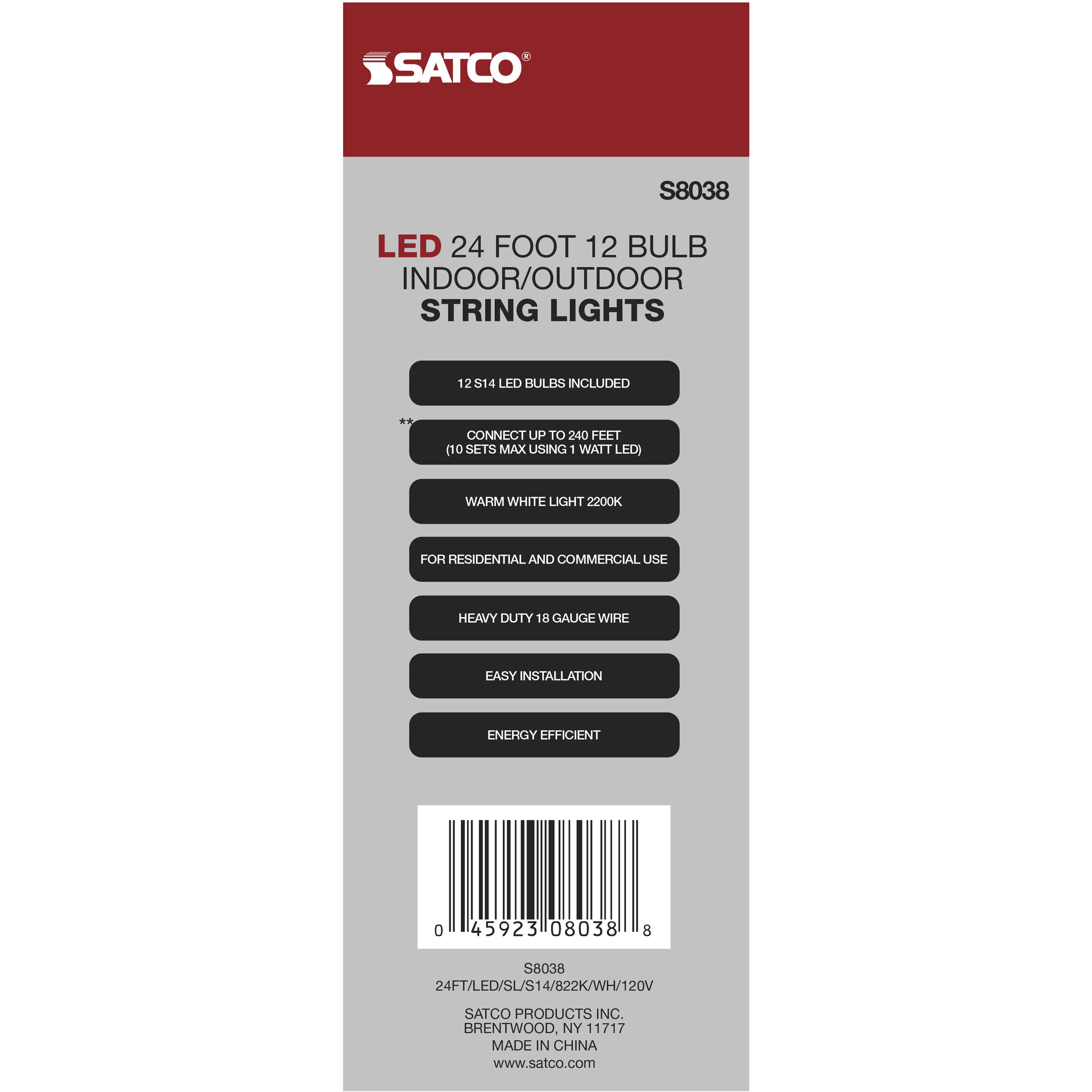 Lumos 12 Light LED 24 foot White LED String Lights