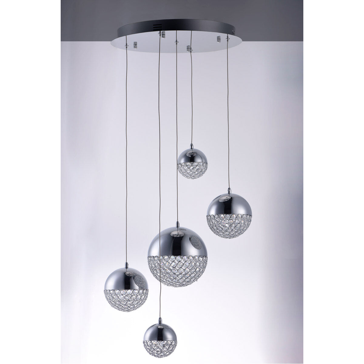 Eclipse LED 20 inch Polished Chrome Multi-Light Pendant Ceiling Light