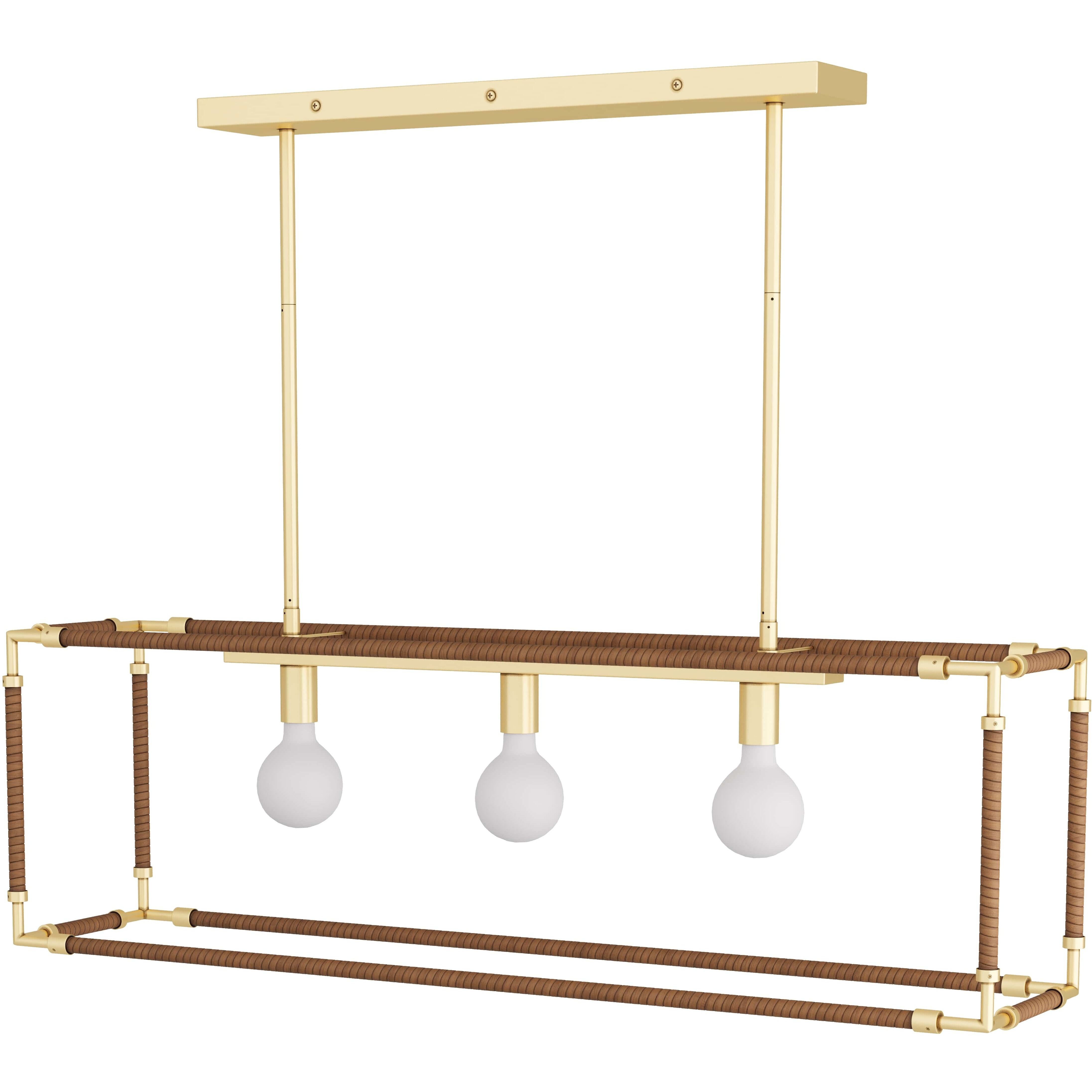 Trenton 3 Light 42 inch Cognac Linear Chandelier Ceiling Light