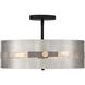 Grid 3 4 Light 16 inch Coal With Brushed Nickel Pendant / Semi Flush Ceiling Light