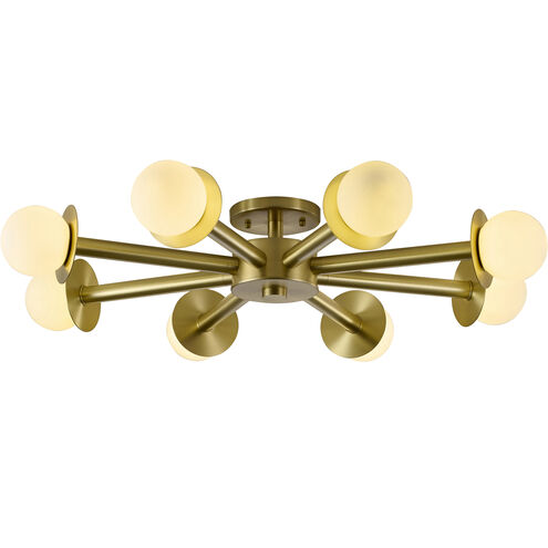 Canada 8 Light 36 inch Satin Brass Flush Mount Ceiling Light