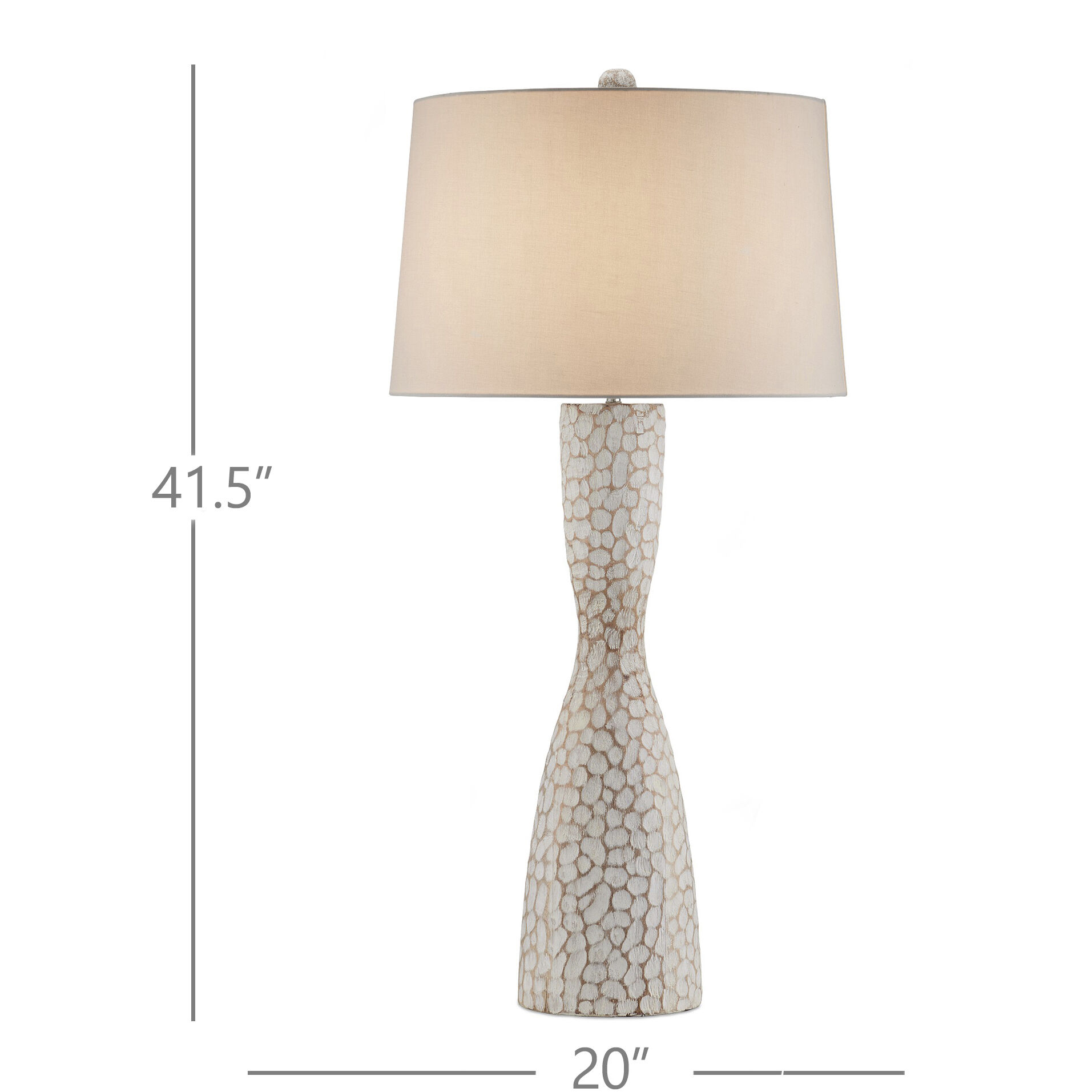 Edwell 41.5 inch 150 watt Whitewash Table Lamp Portable Light