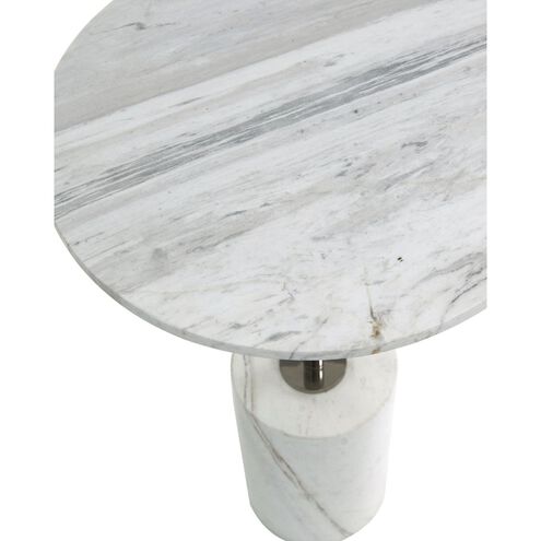 Illuminated Marble and Polished Nickel Floor Lamp Portable Light