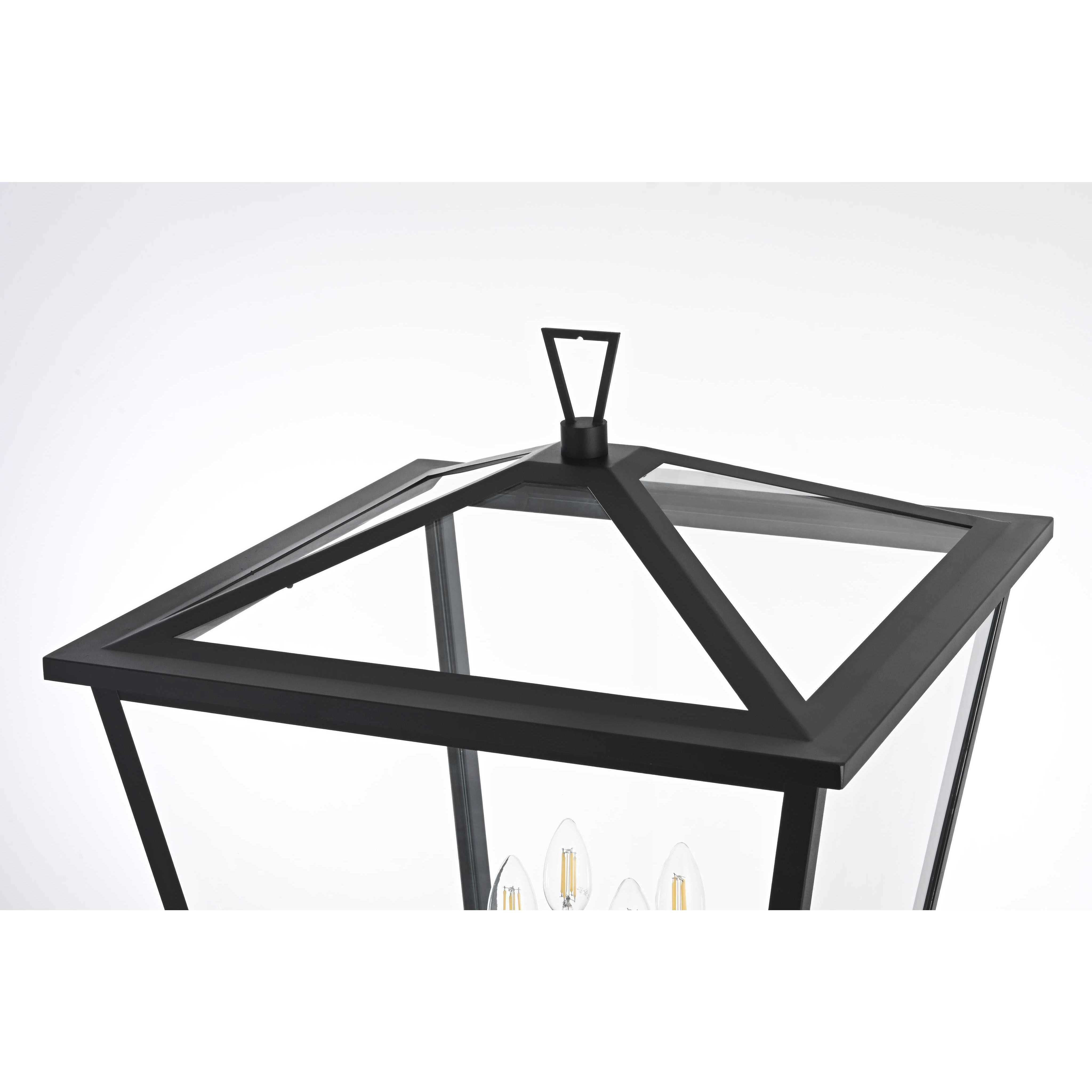 Oxford 4 Light 32.5 inch Black Outdoor Post Light