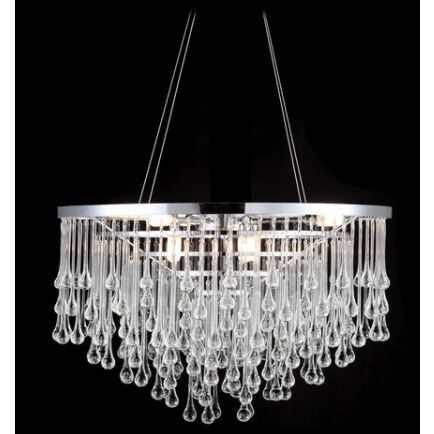 Hollywood Blvd. LED 18 inch Polished Nickel and Clear Glass Tear Drops Chandelier Ceiling Light