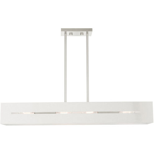 Soma 4 Light 36 inch Brushed Nickel Linear Chandelier Ceiling Light