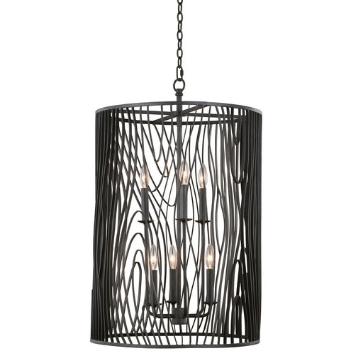 Morre 6 Light 20 inch Black Iron Foyer Pendant Ceiling Light