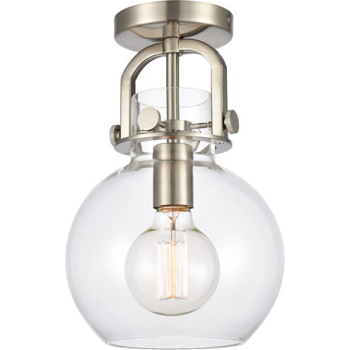 Restoration Newton 1 Light 8 inch Brushed Satin Nickel Flush Mount Ceiling Light, Restoration