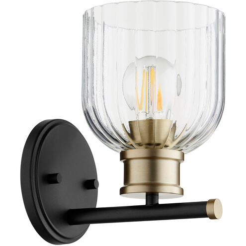 Monarch 1 Light 6 inch Noir and Aged Brass Wall Mount Wall Light