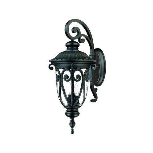 Naples 3 Light 28 inch Matte Black Exterior Wall Mount