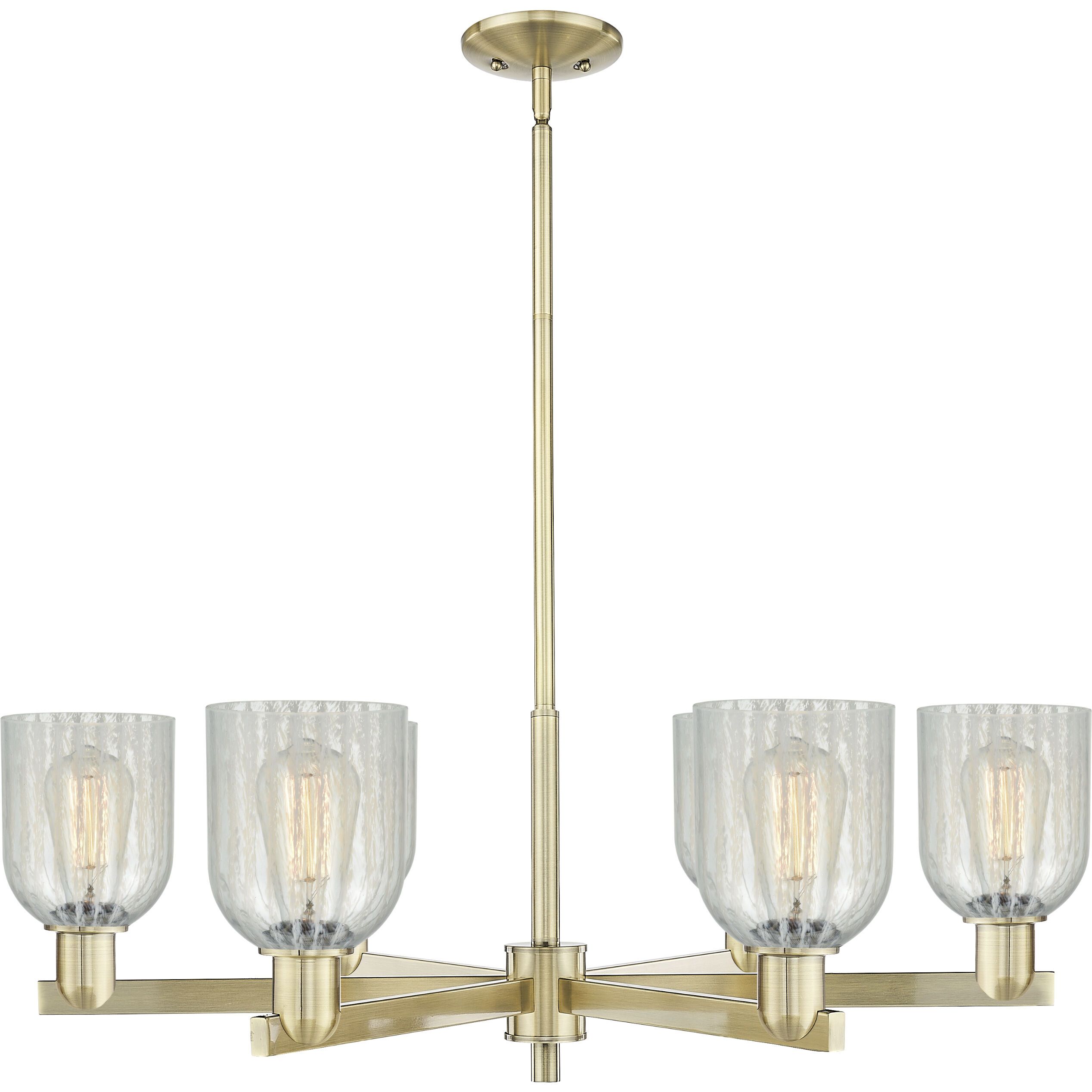 Arcadia Caledonia 6 Light 35 inch Antique Brass Chandelier Ceiling Light
