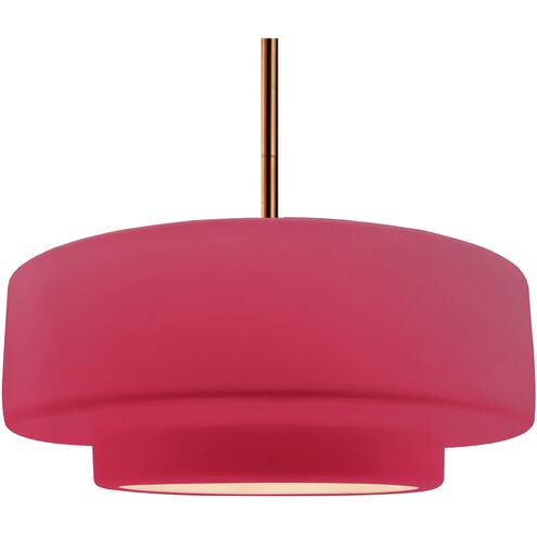 Radiance 1 Light 16.25 inch Brushed Brass and Cerise Pendant Ceiling Light