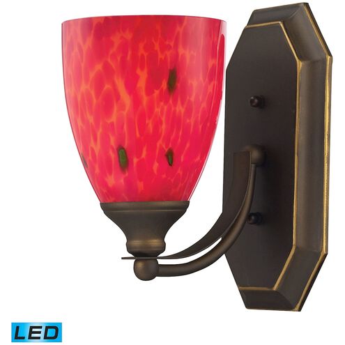 Mix-N-Match LED 8 inch Aged Bronze Vanity Light Wall Light in Fire Red