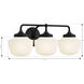 Cornwell 3 Light 23 inch Dark Matte Black Vanity Wall Light