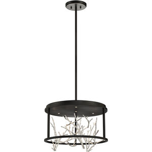 Aerie LED 19 inch Black and Silver Chandelier Ceiling Light