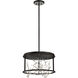 Aerie LED 19 inch Black and Silver Chandelier Ceiling Light