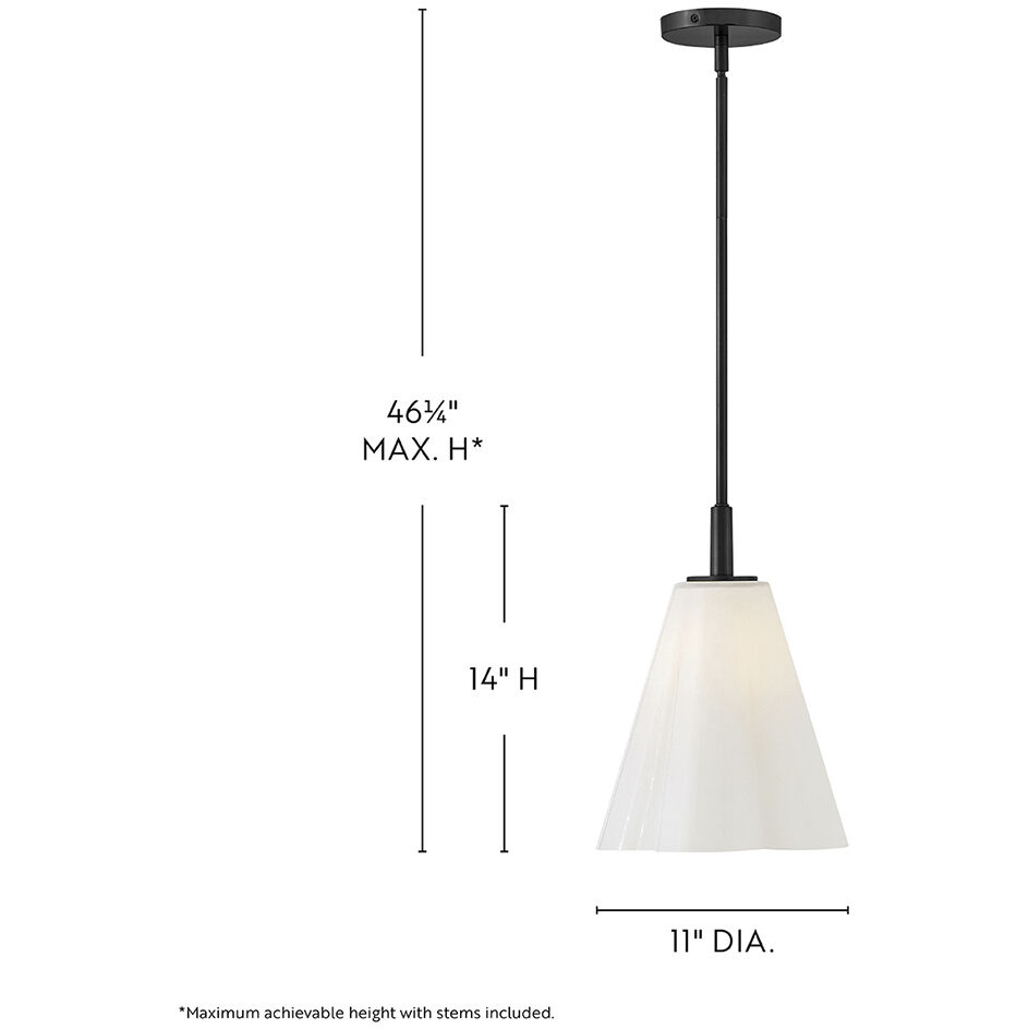Honey 1 Light 11 inch Black Pendant Ceiling Light