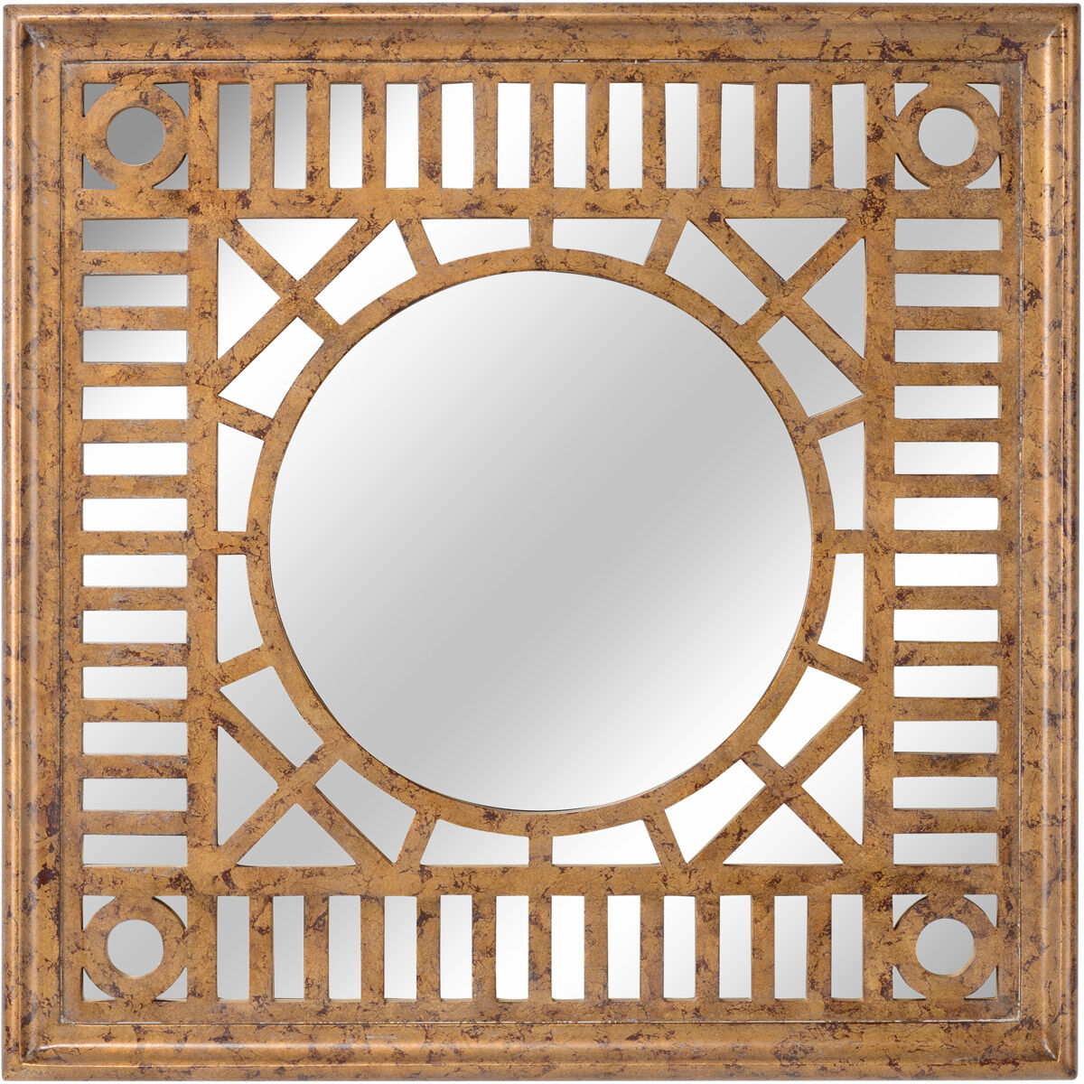 Bradshaw Orrell 36 X 36 inch Old World Gold/Plain Wall Mirror