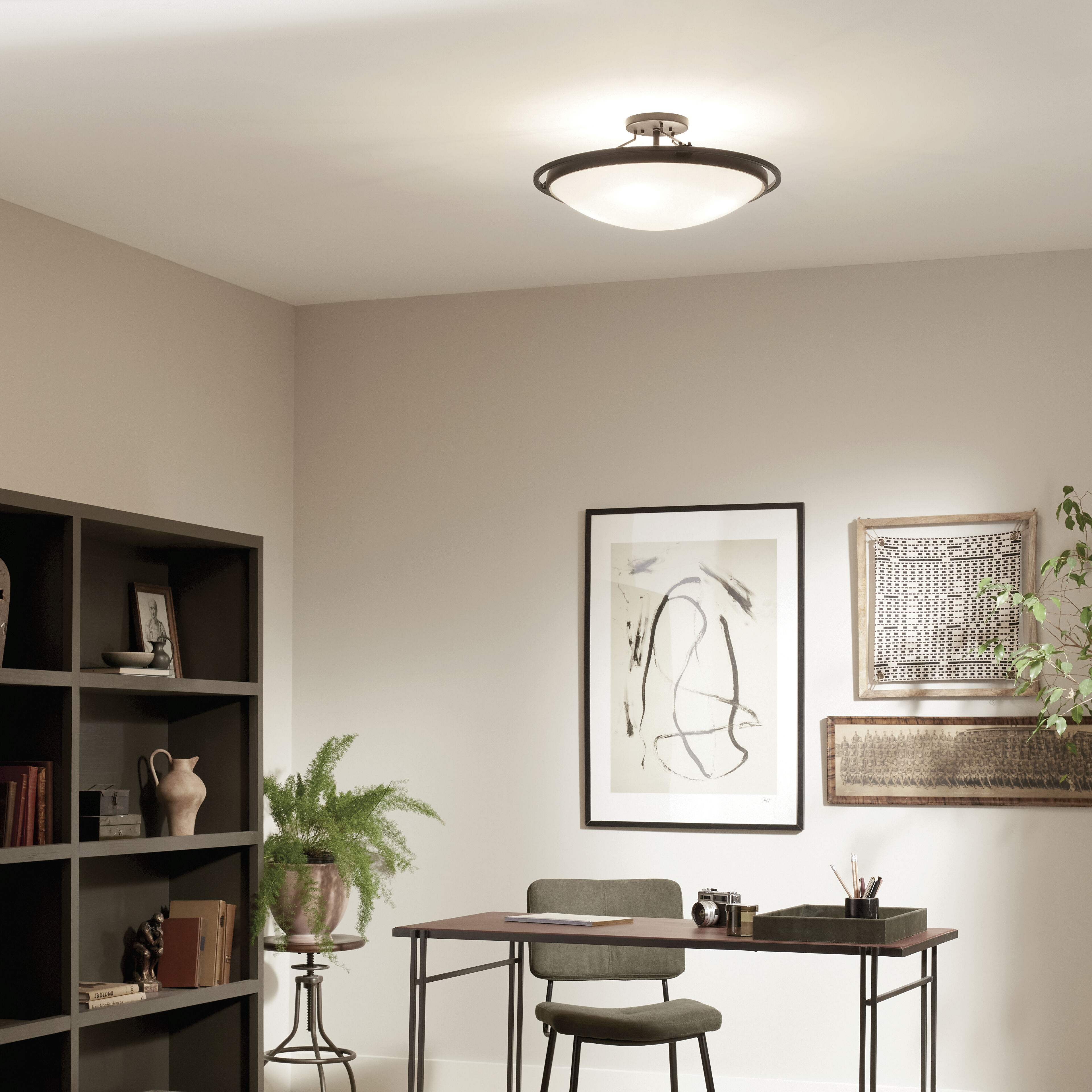 Independence 4 Light 23.25 inch Black Semi Flush Mount Ceiling Light 