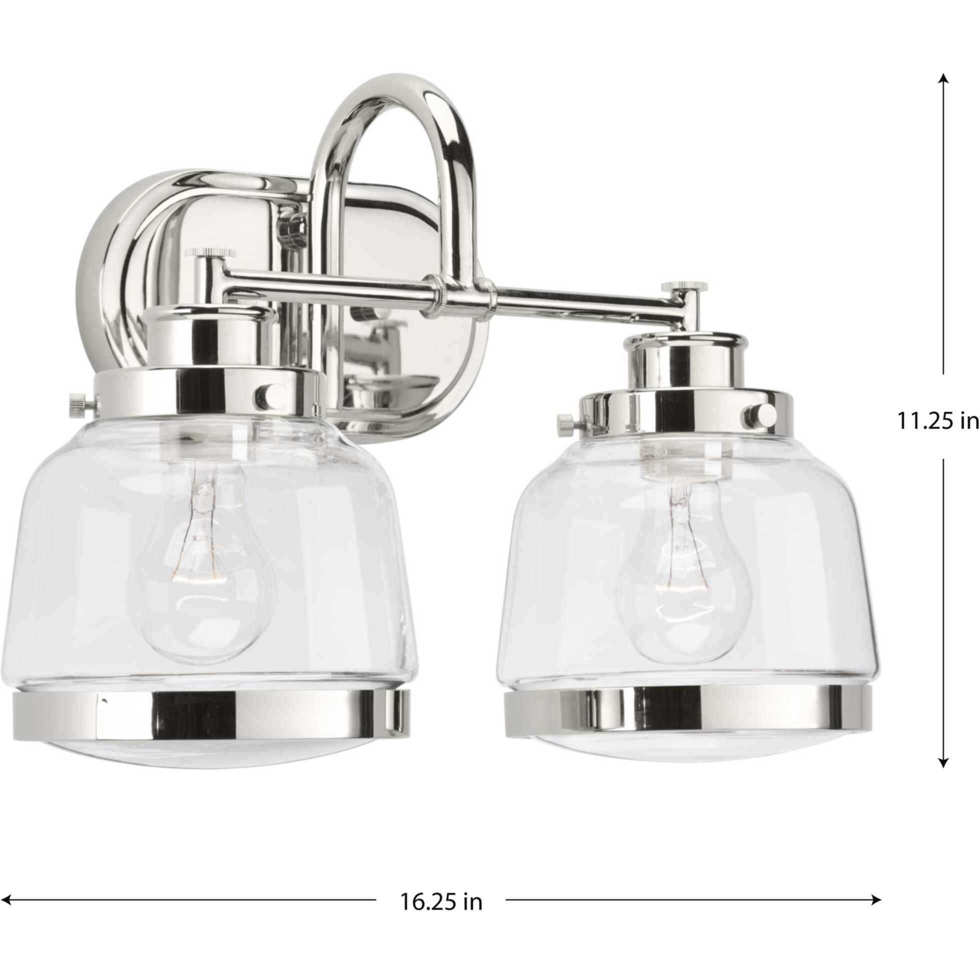 Judson 2 Light 16 inch Polished Nickel Bath Vanity Wall Light