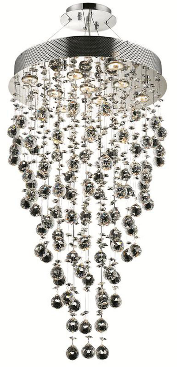 Galaxy 9 Light 20 inch Chrome Dining Chandelier Ceiling Light in GU10, Clear, Royal Cut