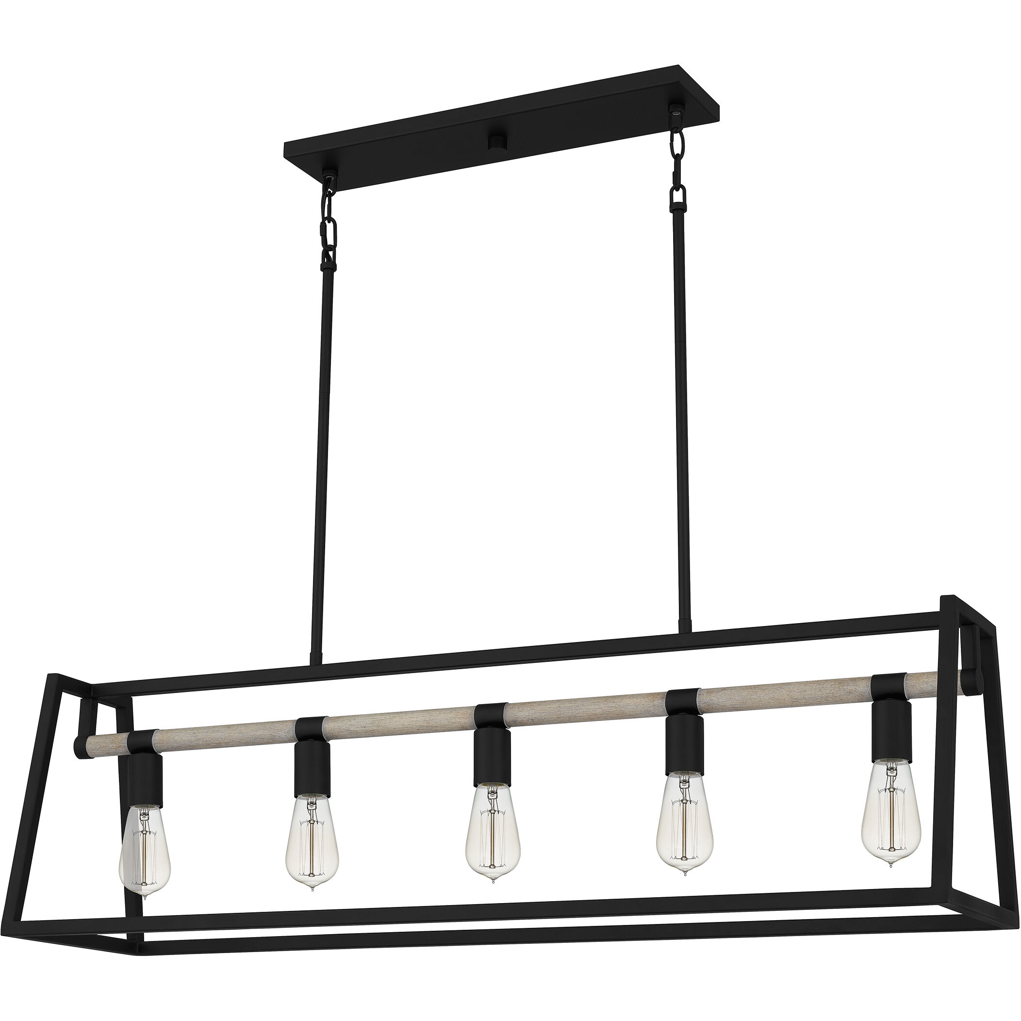 Tippet 5 Light 42 inch Matte Black Island Light Ceiling Light