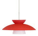Trilo 15 1 Light Satin Nickel Pendant Ceiling Light in Incandescent, Red Matte Glass