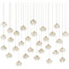 Crystal Bud 30 Light 56 inch Contemporary Silver Leaf Multi-Drop Pendant Ceiling Light