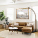 Morelli 85 inch 100.00 watt Weathered Brass and Walnut with Black Arc Floor Lamp Portable Light