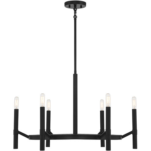 Padgett 6 Light 28 inch Matte Black Chandelier Ceiling Light