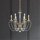 Priscilla 6 Light Heirloom Silver Chandelier Ceiling Light in White Pearl, Adjustable Height