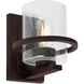Halo 1 Light 7 inch Black Wall Sconce Wall Light