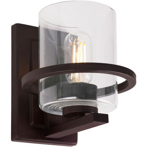 Halo 1 Light 7 inch Black Wall Sconce Wall Light