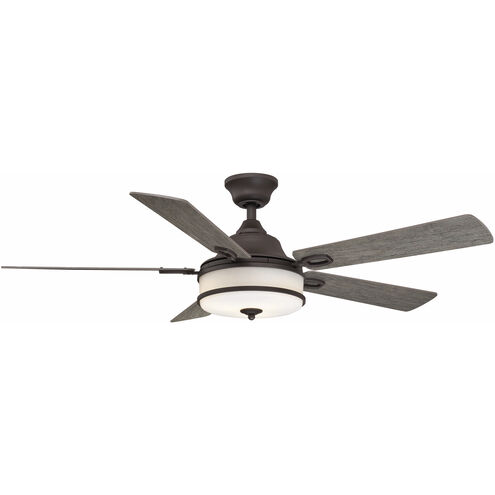 Stafford 52 inch Matte Greige with Weathered Wood Blades Indoor/Outdoor Ceiling Fan