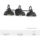 Mill Valley 3 Light 22.75 inch Matte Black Bath Vanity Wall Light, Medium