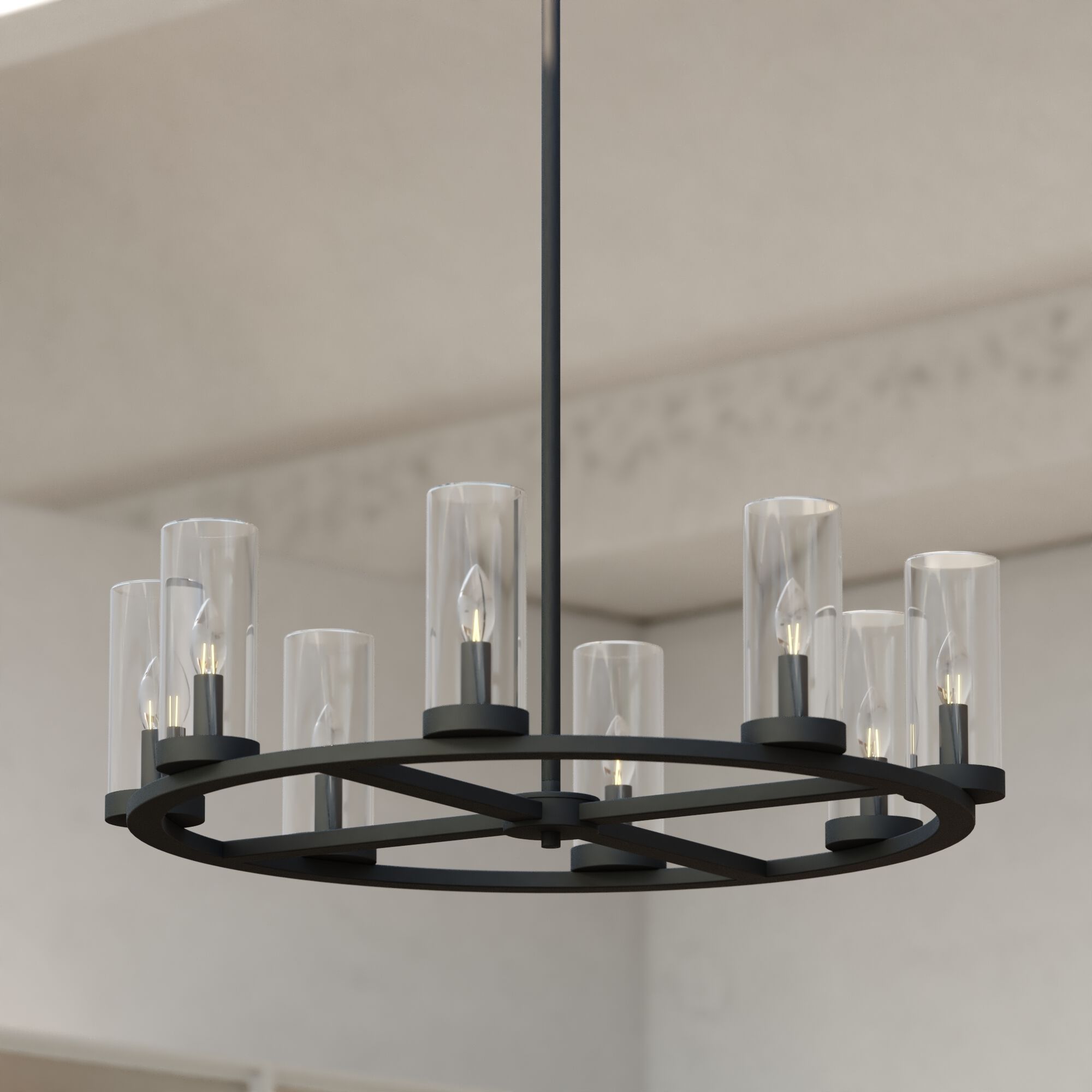 Grantley LED 30 inch Matte Black Chandelier Ceiling Light