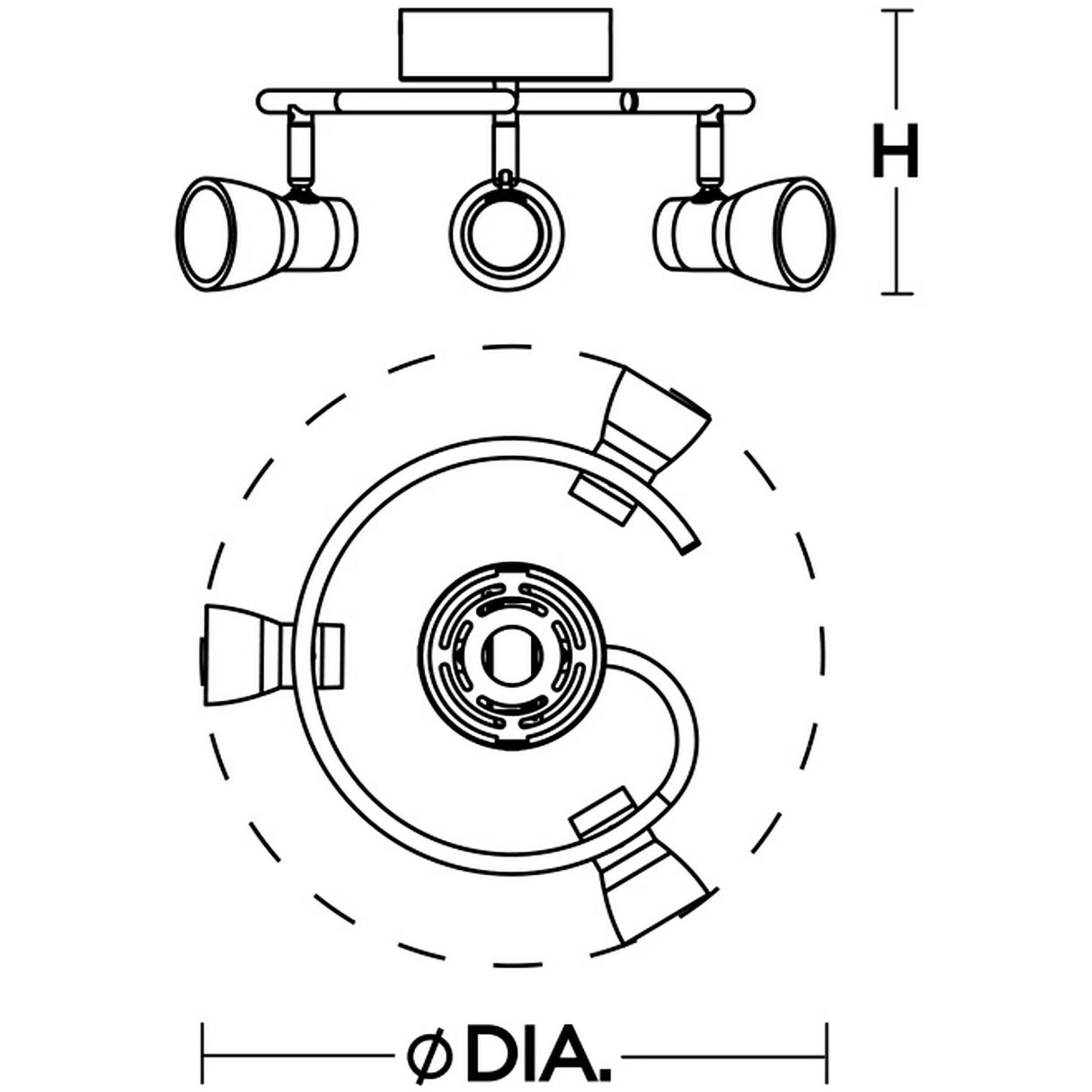 Gage 3 Light 120V Polished Chrome Fixed Rail Ceiling Light