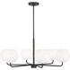 Rory 6 Light 35 inch Midnight Black Chandelier Ceiling Light