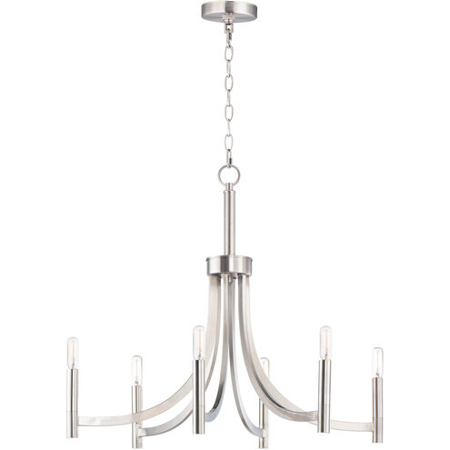 Lyndon 6 Light 28 inch Satin Nickel Chandelier Ceiling Light