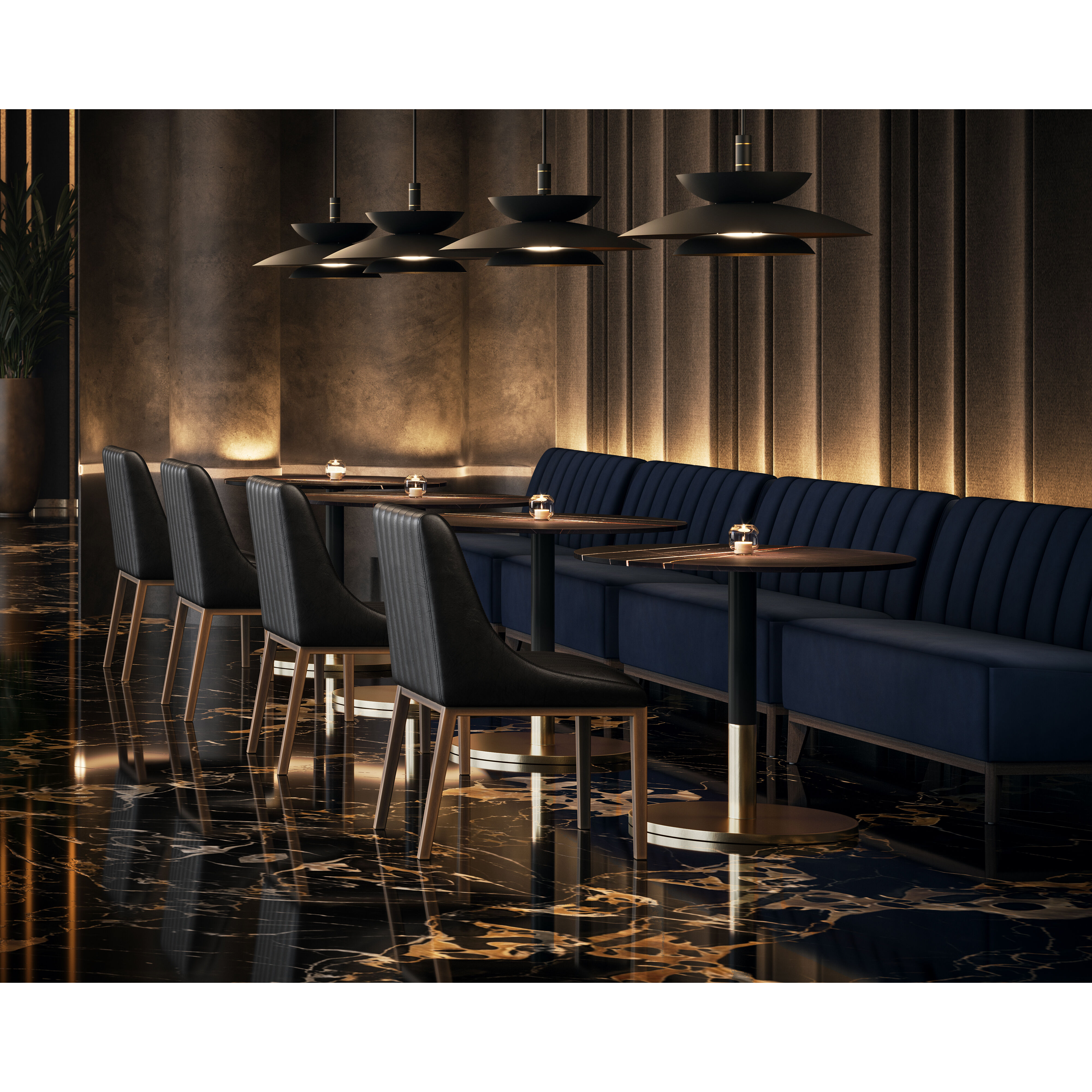 Massie Black Marble Bistro Table