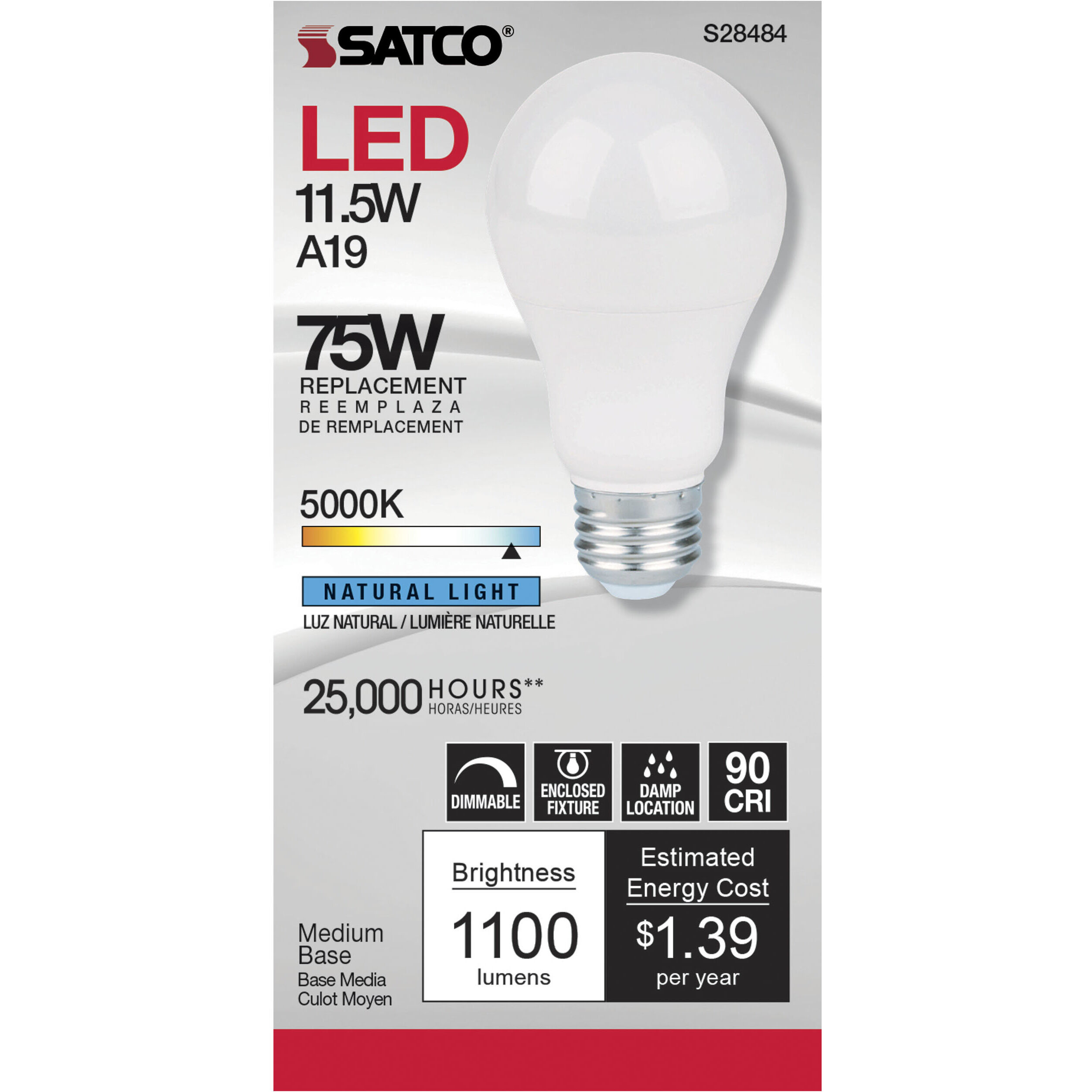 Lumos LED Medium 11.50 watt 120 5000K Light Bulb