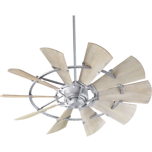 Windmill 52 inch Galvanized with Weathered Oak Blades Indoor Ceiling Fan