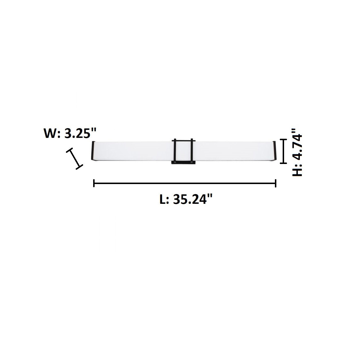 Tomero LED 35.24 inch Matte Black Bath Vanity Wall Light