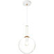 Stellar 1 Light 9.88 inch Aged Gold Brass Pendant Ceiling Light in Aged Gold Brass and Clear